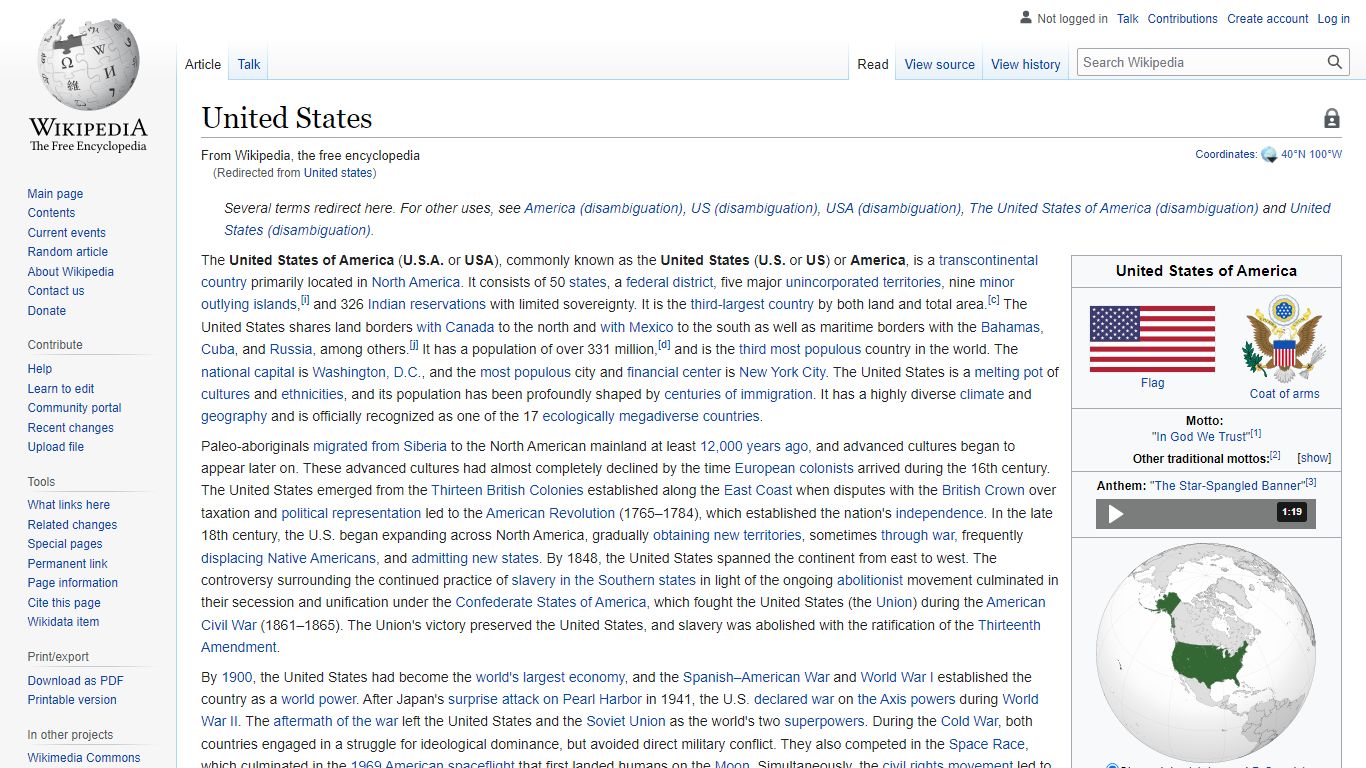 United States - Wikipedia